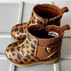 Carters baby girl size 4 brown heart boots